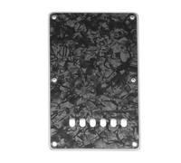 Musiclily 6 Trous Plaque Arrière Vibrato Cache Tremolo pour Guitare électrique China Squier, 4 plis Black Pearl