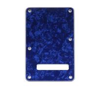 Musiclily 6 Trous Plaque Arrière Vibrato Tremolo Backplate pour Guitare électrique Fender USA/Mexican Standard Strat Modern Style, 4 plis Perle Bleu