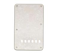 Musiclily 6 Trous Vintage Style Plaque Arrière Vibrato Tremolo Backplate pour Guitare électrique Fender USA/Mexican Standard Strat, 4 plis Perle Parchemin