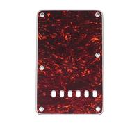 Musiclily 6 Trous Vintage Style Plaque Arrière Vibrato Tremolo Backplate pour Guitare électrique Fender USA/Mexican Standard Strat, 4 plis Rouge Tortoise