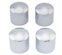 Musiclily 6mm Métrique Boutons de Potentiomètre Dôme en Acier pour Guitare Electrique Basse, Chromé (Lot de 4)