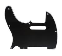 Musiclily 8 trous Pickguard Guitare Gaucher, plaque de protection pour Fender Standard Telecaster Tele Style moderne, 3 Plis Noir
