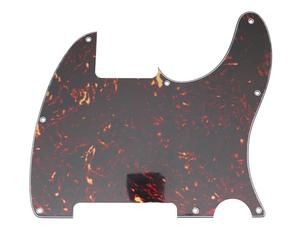 Musiclily 8 trous Pickguard Guitare pour Esquire Guitare, 4 plis Brun Tortoise foncé
