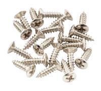 Musiclily Basic 2,5x10mm Métal Filetage Métrique Vis pour Pickguard Jack Cache Truss Rod Epiphone Les Paul style, Nickel(Lot de 20)