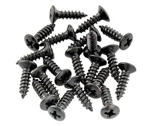 Musiclily Basic 2,5x10mm Métal Filetage Métrique Vis pour Pickguard Jack Cache Truss Rod Epiphone Les Paul style, Noir (Lot de 20)