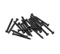 Musiclily Basic 2,6x26mm Métal Filetage Métrique Vis à Bois pour Micro Simple Bobinage/Humbucker, Noir (Lot de 20)