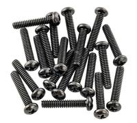 Musiclily Basic 2,8x17mm Métal Filetage Métrique Vis de Micro Simple Bobinage pour Guitare électrique Strat Tele, Noir (Lot de 20)