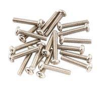 Musiclily Basic 2,8x17mm Métal Filetage Métrique Vis de Micro Simple Bobinage pour Guitare électrique Strat Tele, Nickel (Lot de 20)