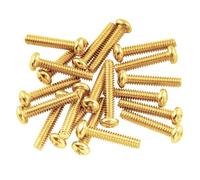 Musiclily Basic 2,8x17mm Métal Filetage Métrique Vis de Micro Simple Bobinage pour Guitare électrique Strat Tele, Doré (Lot de 20)