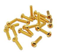 Musiclily Basic 3,5x18mm Métal Filetage Métrique Vis Micro Chevalet Telecaster pour Tele Style Guitare, Doré (Lot de 20)