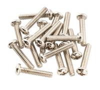 Musiclily Basic 3,5x20mm Métal Filetage Métrique Strat Style Vis de Micro Simple Bobinage pour Guitare électrique Strat ST, Nickel (Lot de 20)