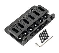 Musiclily Basic 52,5mm Chevalet Fixe Hardtail Bridge Pontets Modernes Noir | Plaque Acier,Double Montage,pour Guitare électrique Fender Strat/Tele 6 Cordes