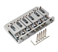 Musiclily Basic 52,6mm Chevalet Hardtail Bridge Pontets Modernes Chrome | Plaque Acier,Double Montage,pour Guitare électrique Fender Strat/Tele 6 Cordes