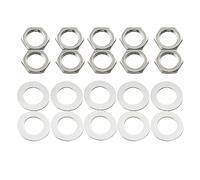 Musiclily Basic 8mm Rondelles et écrous Set en Acier pour Potentiomètre Métrique de Guitare Basse (Lot de 10)