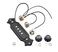 Musiclily Basic Micro Rosace Simple Bobinage électronique Pré-câblé Noir | pour Guitare Cigar Box 4 Cordes