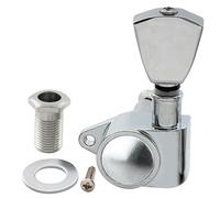 Musiclily Basic R15A 14:1 Ratio Mécanique Individuelle Côté Aigus Tuner avec Bouton Keystone pour Guitare Acoustique électrique, Chrome