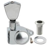 Musiclily Basic R15A 14:1 Ratio Mécanique Individuelle Côté Basse Tuner avec Bouton Keystone pour Guitare Acoustique électrique, Chrome