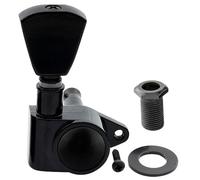 Musiclily Basic R15A 14:1 Ratio Mécanique Individuelle Côté Basse Tuner avec Bouton Keystone pour Guitare Acoustique électrique, Noir