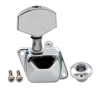 Musiclily Basic R15A 15:1 Ratio Semi-scellée Mécanique Individuelle Côté Basse Tuner avec Bouton Grand Hexagonal pour Guitare Acoustique électrique, Chrome