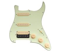 Musiclily Basic ST-HSS Pickguard Pré-câblée Plaque de Protection Complet avec Micros Céramique pour Guitare électrique Type Strat, 3 Plis Mint Green