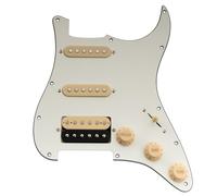 Musiclily Basic ST-HSS Pickguard Pré-câblée Plaque de Protection Complet avec Micros Céramique pour Guitare électrique Type Strat, 3 Plis Aged White
