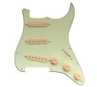 Musiclily Basic ST-SSS Pickguard Pré-câblée Plaque de Protection Complet avec Micros Simple Bobinage Céramique pour Guitare électrique Type Strat, 3 Plis Mint Green