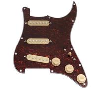 Musiclily Basic ST-SSS Pickguard Pré-câblée Plaque de Protection Complet avec Micros Simple Bobinage Céramique pour Guitare électrique Type Strat, 4 Plis Red Tortoise