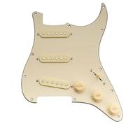 Musiclily Basic ST-SSS Pickguard Pré-câblée Plaque de Protection Complet avec Micros Simple Bobinage Céramique pour Guitare électrique Type Strat, 3 Plis Crème