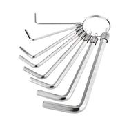 Musiclily Basic Taille Métrique 1.5-6mm 8 Pièces Guitare Basse Truss Rod Clé Allen Hexagonale avec porte-clés pour Réparation de Guitare, Nickel