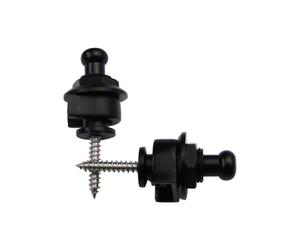 Musiclily Guitare Attache Courroie Sécurité de Sangles Round Strap Locks Buttons en Métal pour Guitare électrique Acoustique Strat Tele et Basse, Noir(Lot de 2)