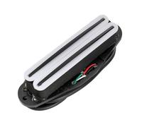 Musiclily Hot Rails Céramique Micro Humbucker Format Simple Bobine pour Guitare électrique Fender Strat Squier, Blanc avec Rail Noir