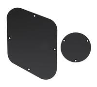 Musiclily Jeu de Plaque de Protection Arrière et Couvercle Interrupteur pour Guitare USA Les Paul, 1 pli Noir Muet