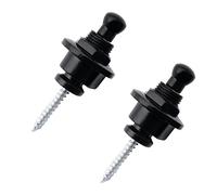 Musiclily Lot de 2 verrous de sangle en métal à tête ronde pour guitare électrique acoustique ou basse, noir