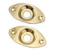 Musiclily Métal Guitare Plaque Jack Ovale Football Jack Plate pour Guitare électrique, Doré (Lot de 2)