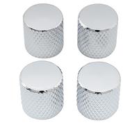Musiclily Métrique 6mm Boutons Dôme Plat en Métal Volume Tonalité pour Guitare électrique Basse, Chrome (Pack de 4)