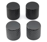 Musiclily Métrique 6mm Boutons Dôme Plat en Métal Volume Tonalité pour Guitare électrique Basse, Noir (Lot de 4)