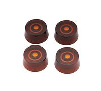 Musiclily Métrique 6mm Boutons Speed Knobs pour Guitare électrique type Les Paul, Amber avec Blanc Nombre (4 Pièces)