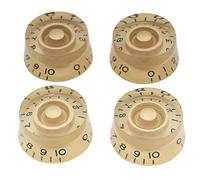 Musiclily Métrique 6mm Boutons Speed Knobs pour Guitare électrique type Les Paul, Doré avec Noir Nombre (4 Pièces)