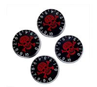 Musiclily Métrique 6mm Boutons Speed Knobs pour Guitare électrique type Les Paul, Noir avec Rouge Skull(4 Pièces)