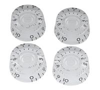 Musiclily Métrique 6mm Boutons Speed Knobs pour Guitare électrique type Les Paul, Transparent avec Noir Nombre (4 Pièces)