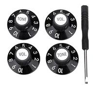 Musiclily Pro 1/4" Boutons Amplificateur Witch Hat 2 Volume 2Tonalité Noir