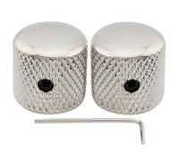 Musiclily Pro 1/4" Boutons Dome Plat Knobs Vis de Fixation Nickel Lot de 2