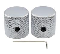 Musiclily Pro 1/4" Cannelé Boutons Dome Plat Vis de Fixation Chrome Lot de2