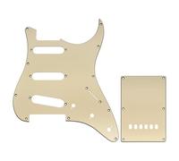 Musiclily Pro 10 Trous Set ST Pickguard et Plaque Arrière pour Guitare électrique Tagima TG-530 Strat SSS, 3 plis Crème