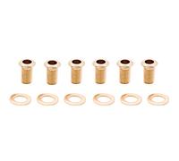 Musiclily Pro 10mm Guitare Oeillets Bushing et Rondelles 14 mm de Mécaniques pour Moderne Scellés Machine Heads de Guitare électrique, Doré (Lot de 6)