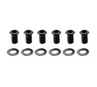 Musiclily Pro 10mm Guitare Oeillets Bushing et Rondelles 14 mm de Mécaniques pour Moderne Scellés Machine Heads de Guitare électrique,Noir (Lot de 6)