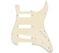 Musiclily Pro 11 Trous 62 Strat SSS Pickguard Guitare Plaque de Protection pour MIJ JPN Japan Stratocaster, 3 plis Crème