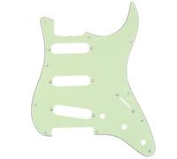 Musiclily Pro 11 Trous 62 Vintage SSS ST Pickguard pour Guitare électrique American Strat 62, 3 Plis Menthe Vert