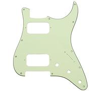Musiclily Pro 11 Trous Angle Rond HH Pickguard ST Guitare Plaque de Protection pour Guitare électrique Fender USA/Mexique Standard Strat Style Moderne, 3 Plis Mint Green