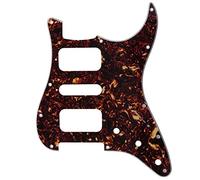 Musiclily Pro 11 Trous Angle Rond HSH Pickguard ST Guitare Plaque de Protection pour Guitare électrique Fender USA/Mexique Standard Strat Style Moderne, 4 Plis Ecaille de Tortue
